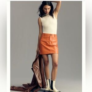 MAEVE By Anthropologie| BNWT The Colette faux leather mini skirt | size medium
